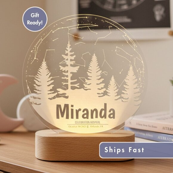 Custom Couples Star Map Night Light | Date & Location | Anniversary or Valentine - Picture 1 of 8